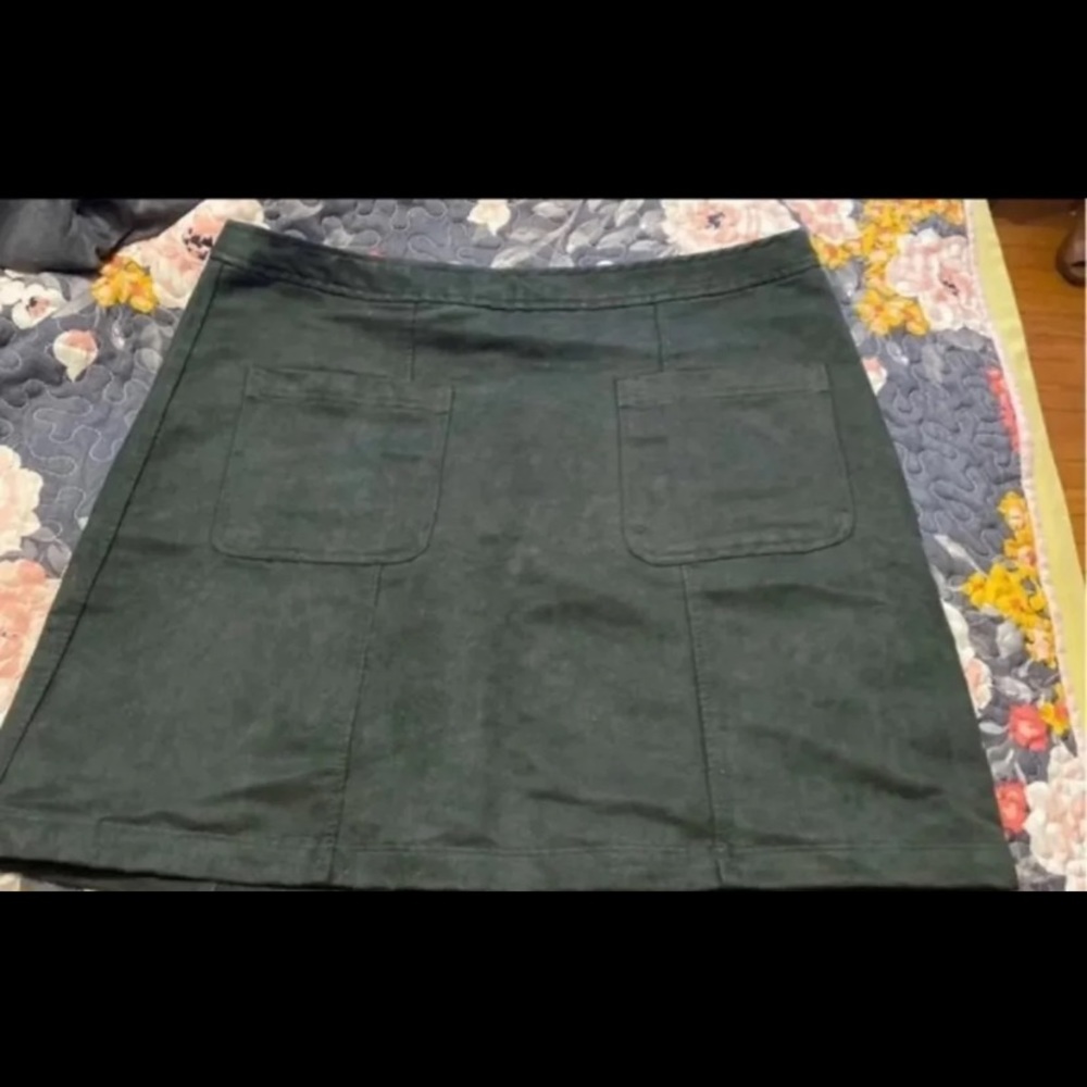 Old Navy Olive Green Faux Suede Skirt
